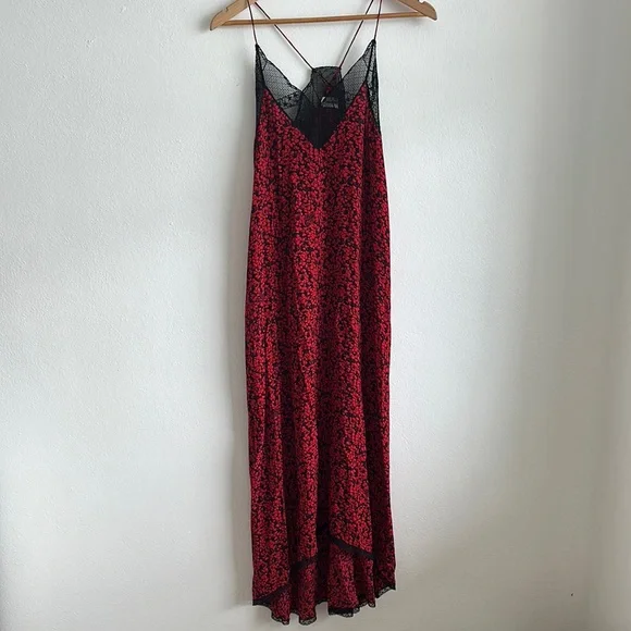 Zadig Voltaire red and black silky